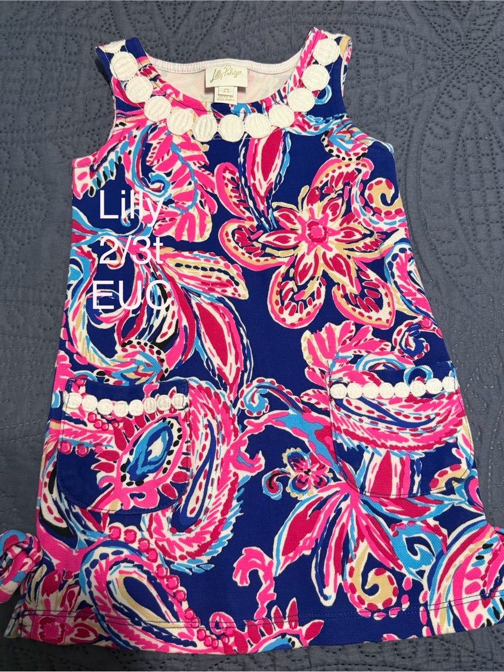 Lilly Pulitzer Navy and Pink Floral Shift Dress